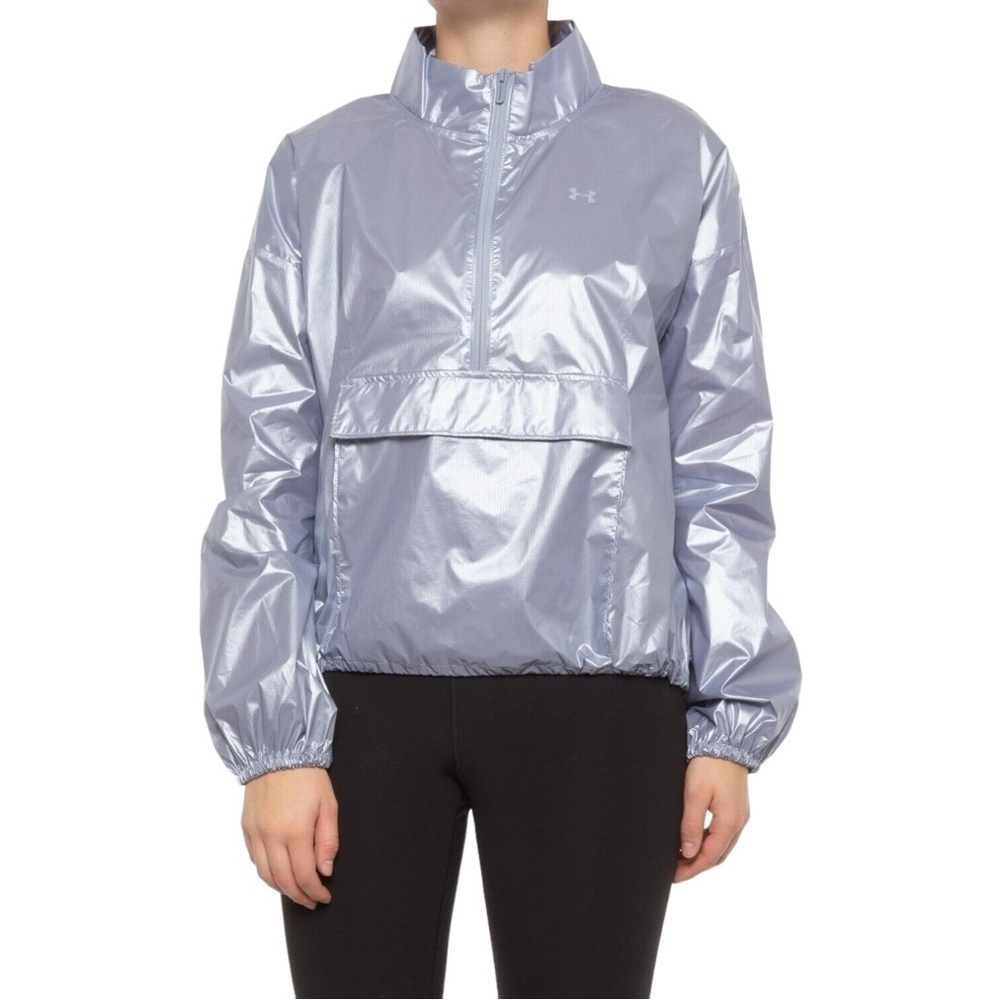 Under Armour Womens Small Women's Metallic Woven Po Anorak Durable Lightweight